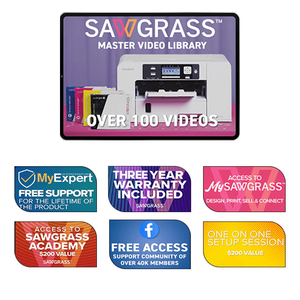 Sawgrass Virtuoso SG500 Siser EasySubli Printer with Signature Series 16" x 20" Swing-Away Heat Press and 8-in-1 Mug Press