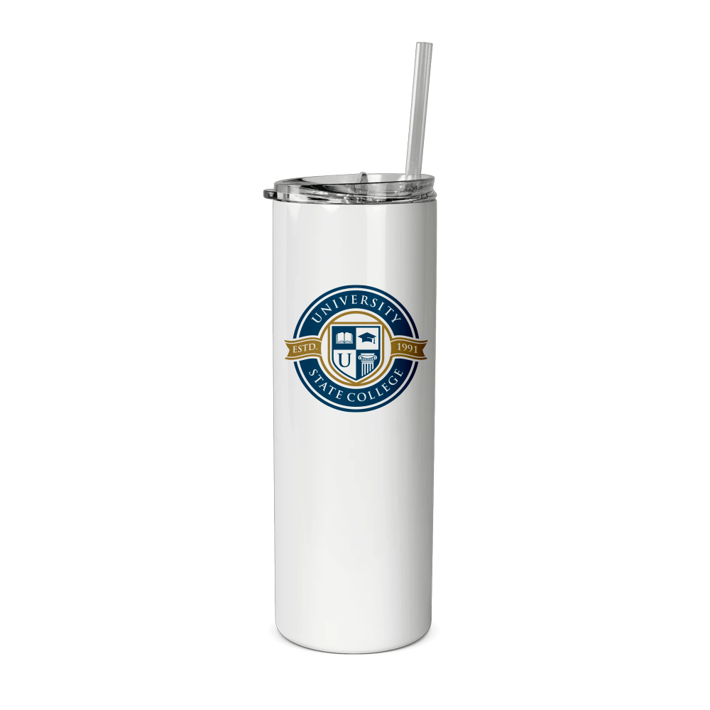 HPN SubliCraft 20 oz. Sublimation Stainless Steel Skinny Tumbler with Straw - 24 per Case - HeatPressNation