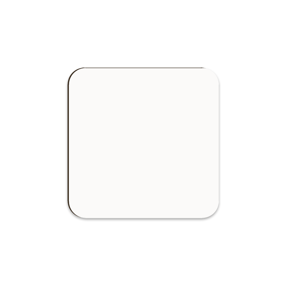 Unisub 3.5" Square Sublimation Hardboard Coaster - Gloss White w/ Raw Back - HeatPressNation