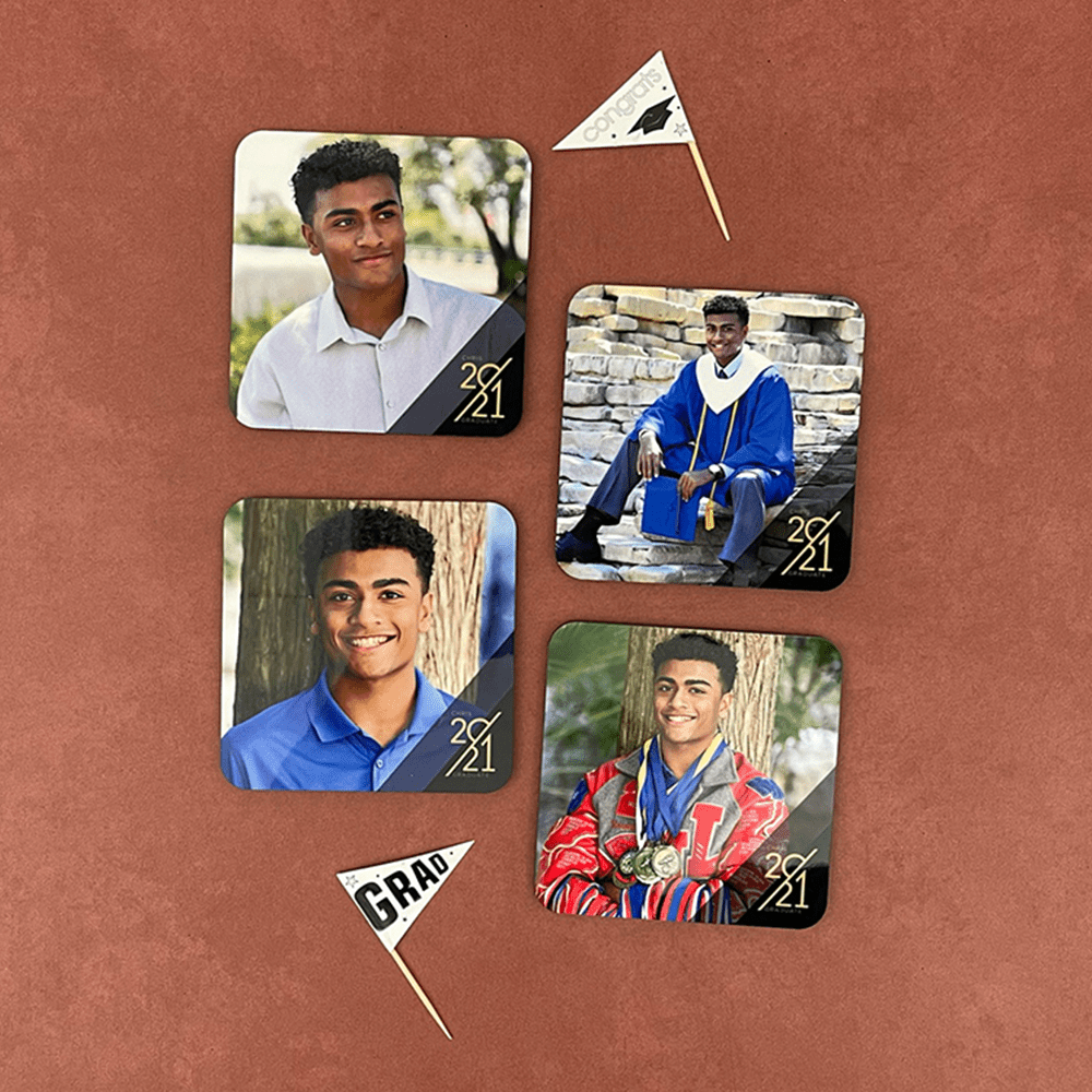 Unisub 3.5" Square Sublimation Hardboard Coaster - Gloss White w/ Raw Back - HeatPressNation