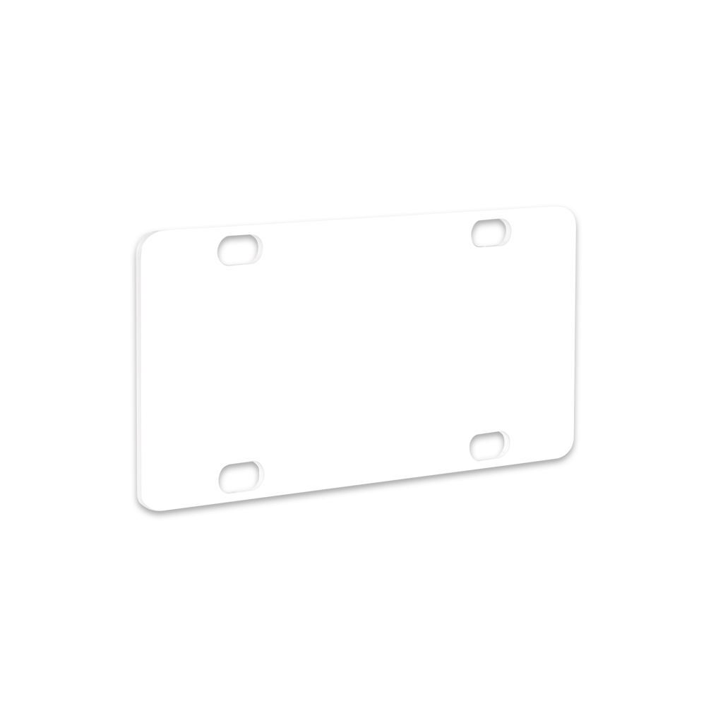 Unisub 2.94" x 5.88" Sublimation Aluminum Mini License Plate - Gloss White - HeatPressNation
