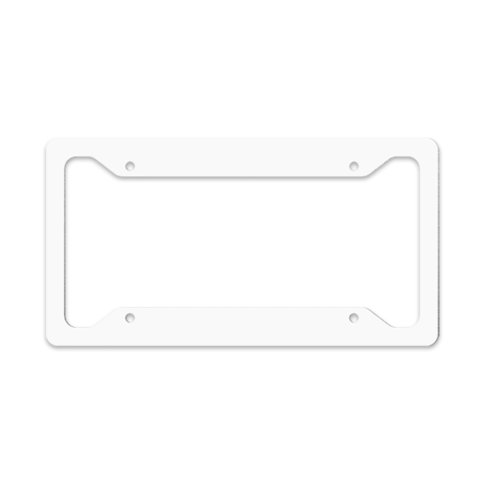 Unisub 12.188" x 6.46" Sublimation Aluminium License Plate Frame - Gloss White - Original 4 Notch - HeatPressNation