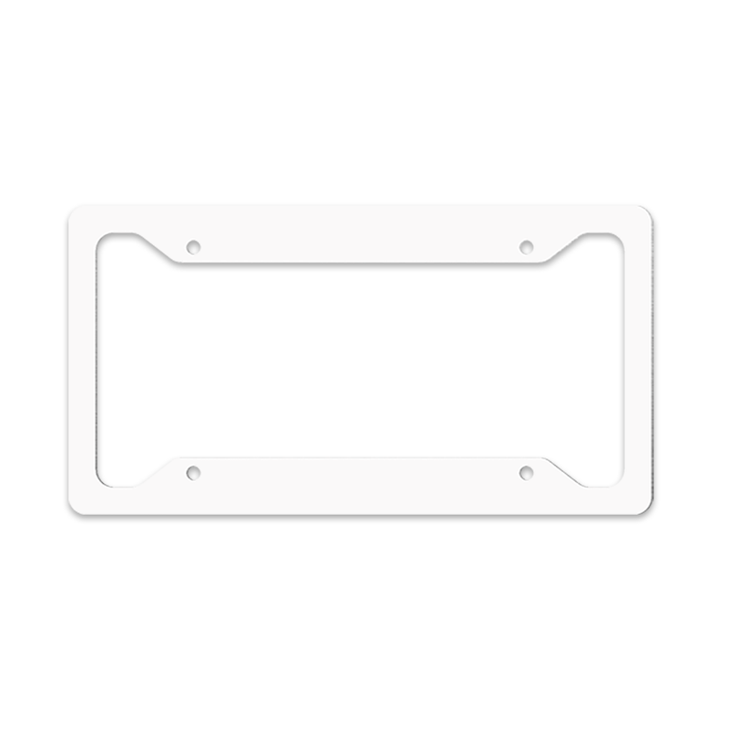 Unisub 12.188" x 6.46" Sublimation Aluminium License Plate Frame - Gloss White - Original 4 Notch