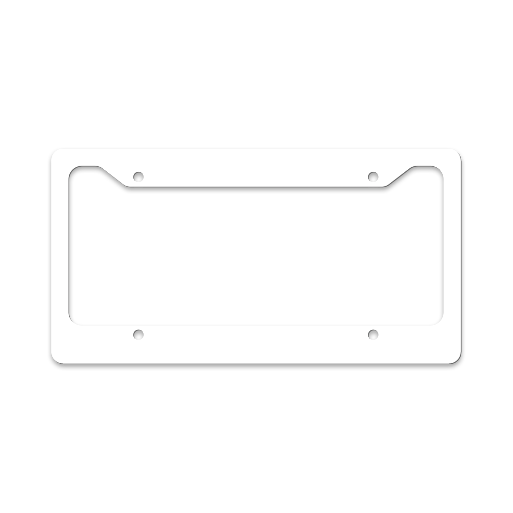 Unisub 12.21" x 6.46" Sublimation Aluminium License Plate Frame - Gloss White - Standard 2 Notch - HeatPressNation