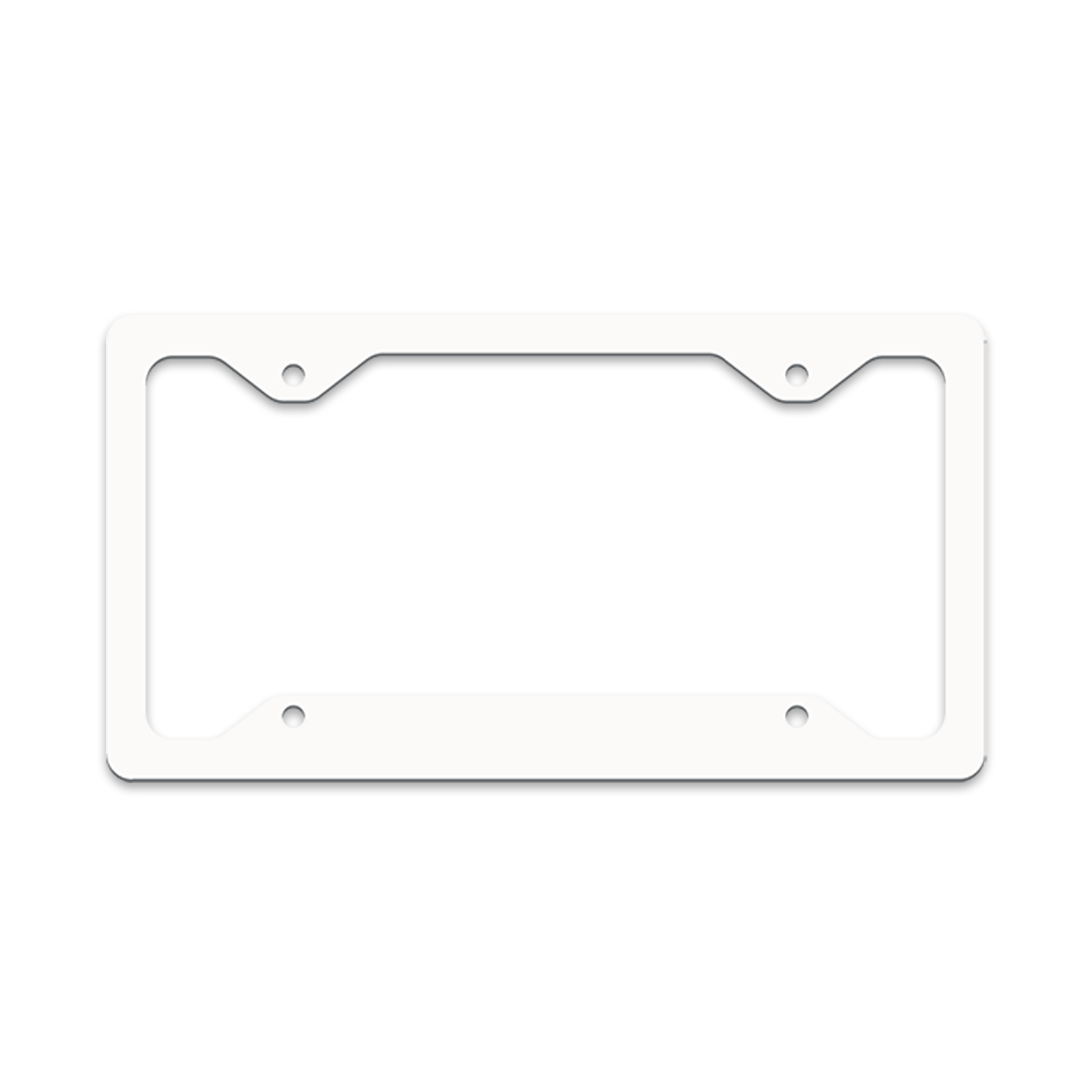 Unisub 12.21" x 6.46" Sublimation Aluminium License Plate Frame - Gloss White - Slim Line 4 Notch - HeatPressNation
