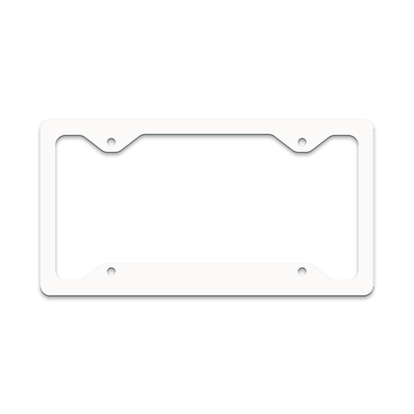 Unisub 12.21" x 6.46" Sublimation Aluminium License Plate Frame - Gloss White - Slim Line 4 Notch - HeatPressNation