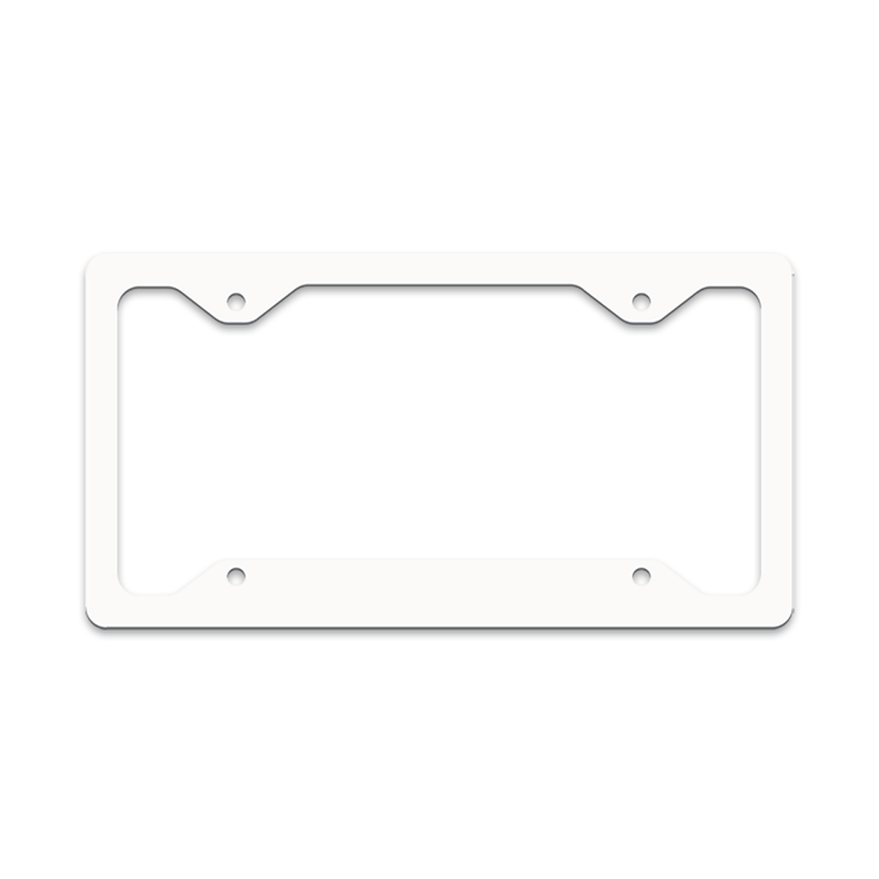 Unisub 12.21" x 6.46" Sublimation Aluminium License Plate Frame - Gloss White - Slim Line 4 Notch