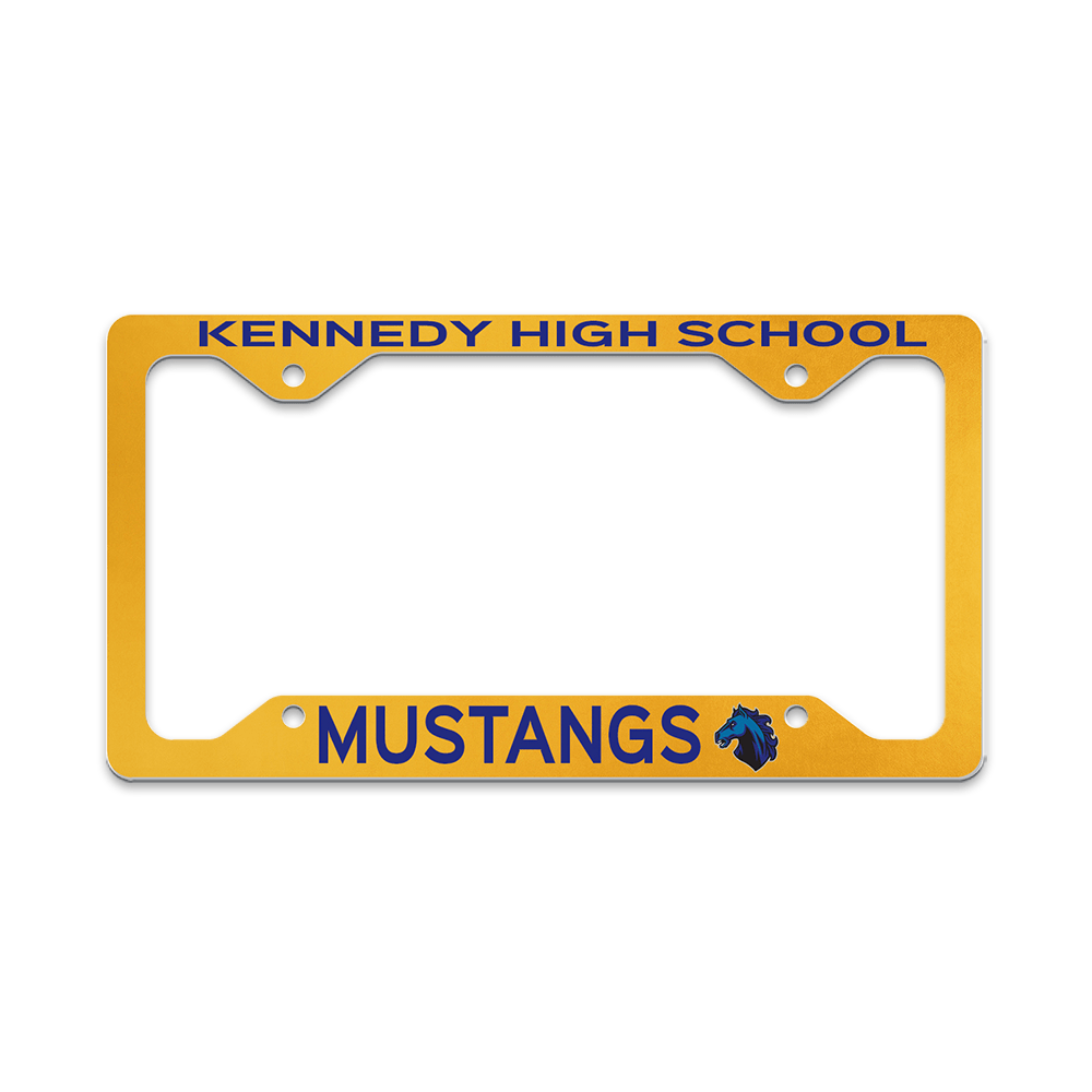 Unisub 12.21" x 6.46" Sublimation Aluminium License Plate Frame - Gloss White - Slim Line 4 Notch - HeatPressNation