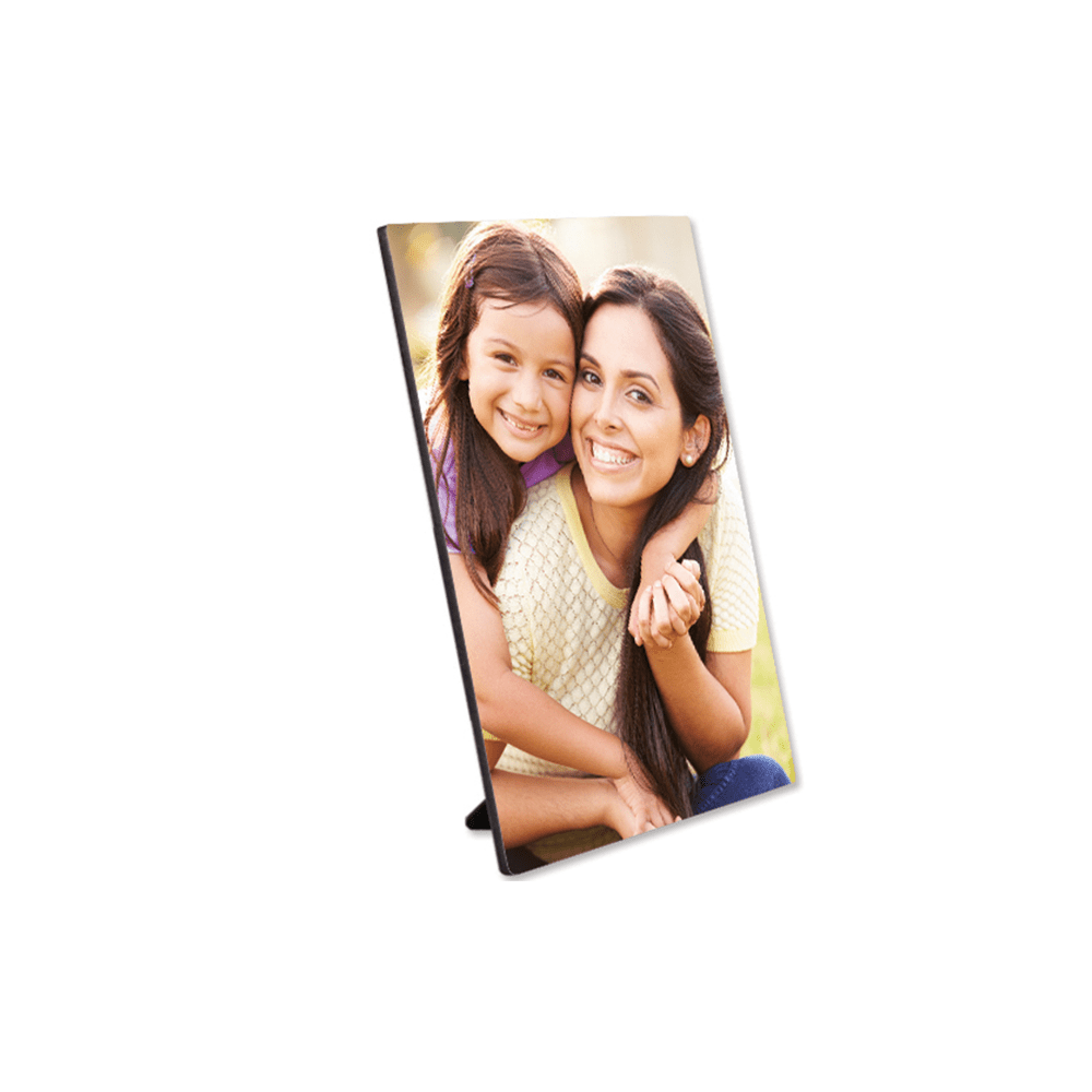 ChromaLuxe 7" x 5" Sublimation Hardboard Photo Panel w/ Kickstand - Semi Gloss White/Black Back - HeatPressNation