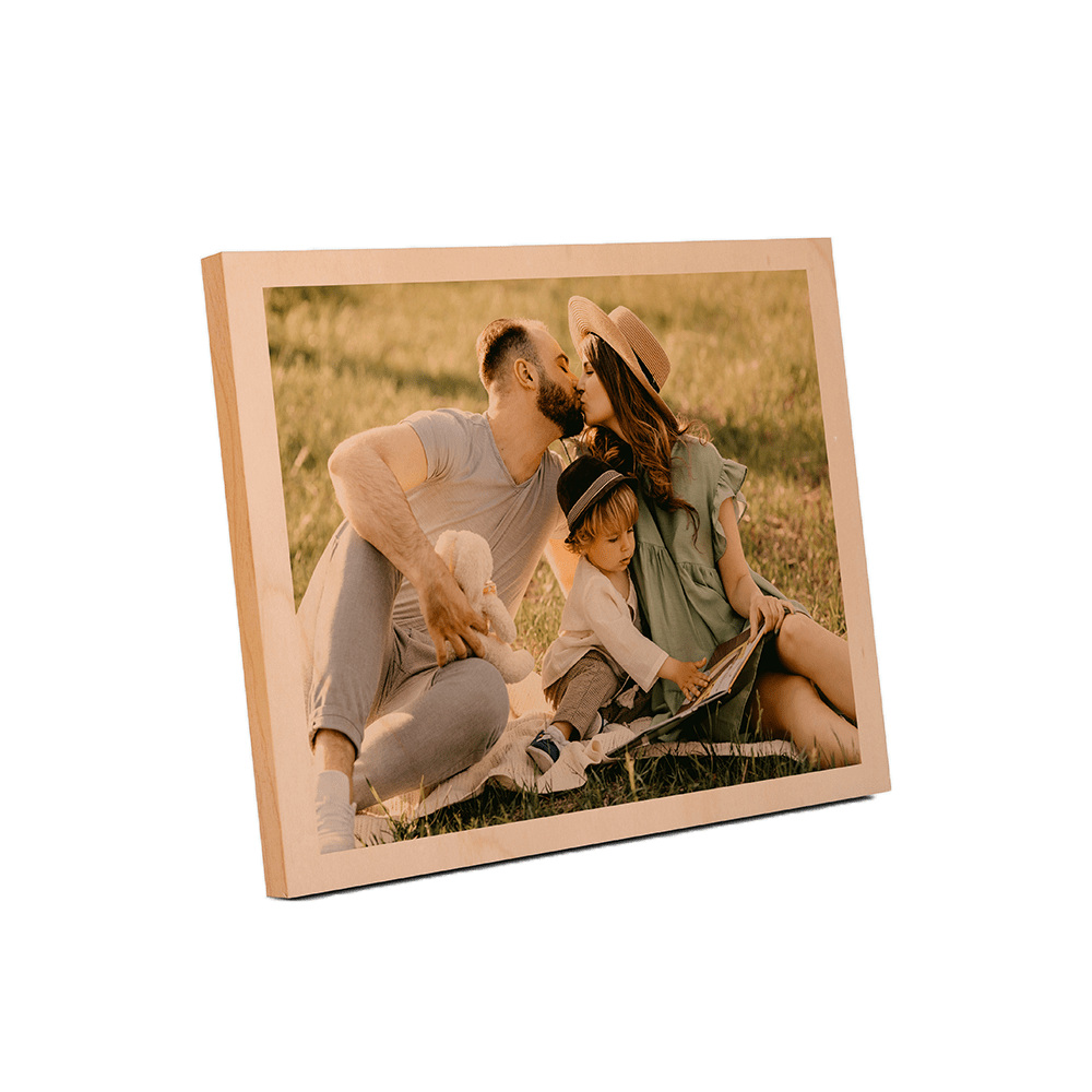 ChromaLuxe 7" x 5" Sublimation Maple Wood Photo Panel w/ Kickstand - Matte Clear - HeatPressNation