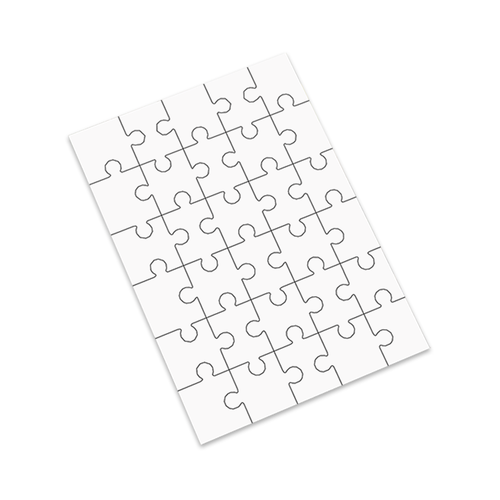 Unisub 9.84" x 6.88" Sublimation 30 piece Hardboard Puzzle - Gloss White/Raw Back