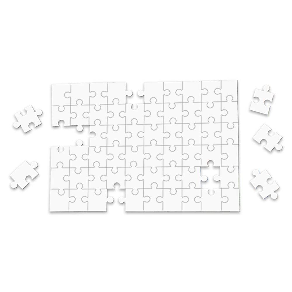 Unisub 9.84" x 6.88" Sublimation 60 piece Hardboard Puzzle - Gloss White/Raw Back - HeatPressNation