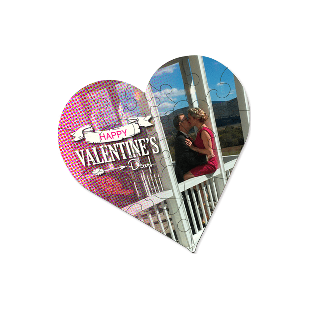 Unisub Heart Sublimation 23 piece Hardboard Puzzle - Gloss White/Raw Back - HeatPressNation