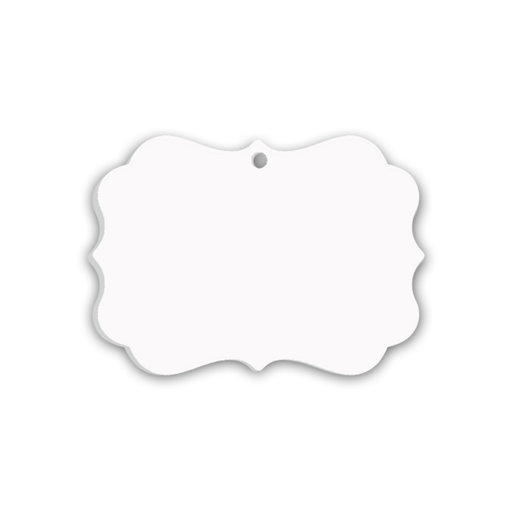 Unisub 3.95" x 2.855" Sublimation Acrylic Creative Border Ornament - Benelux - HeatPressNation