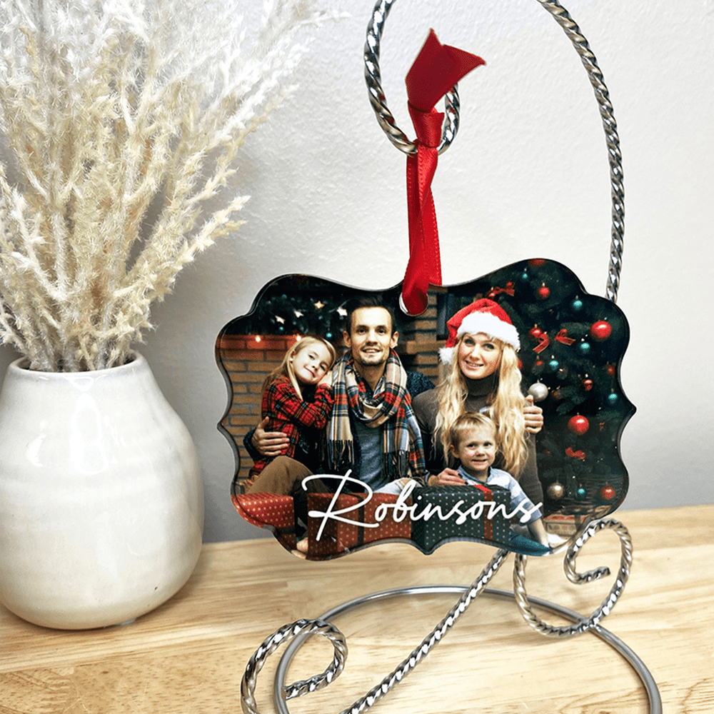 Unisub 3.95" x 2.855" Sublimation Acrylic Creative Border Ornament - Benelux - HeatPressNation