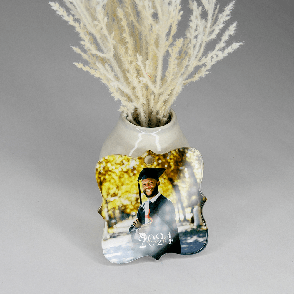 Unisub 2.95" x 2.95" Sublimation Acrylic Creative Border Ornament - Prague - HeatPressNation