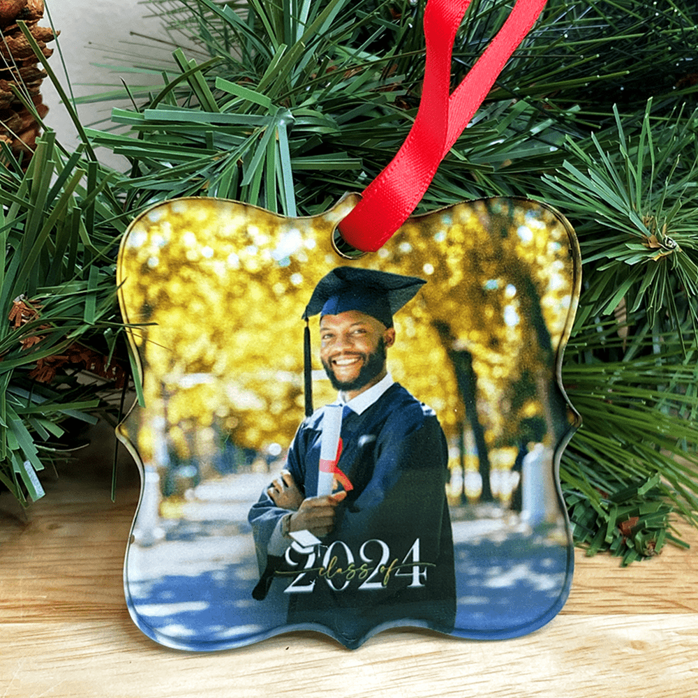 Unisub 2.95" x 2.95" Sublimation Acrylic Creative Border Ornament - Prague - HeatPressNation