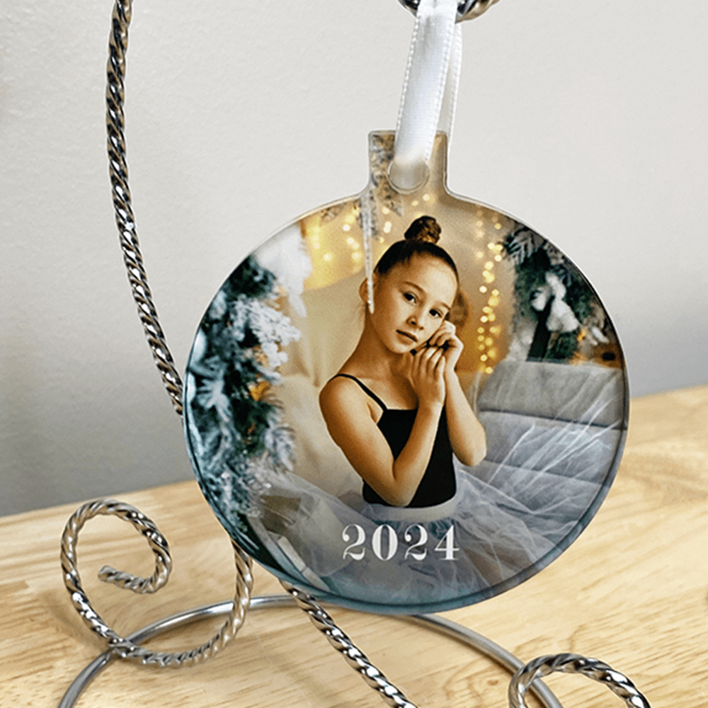 Unisub 3" x 3.37" Sublimation Acrylic Ball & Stem Ornament - HeatPressNation