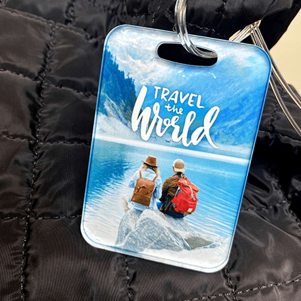 Unisub 4" x 2.75" Sublimation Acrylic Rectangle Bag Tag - HeatPressNation