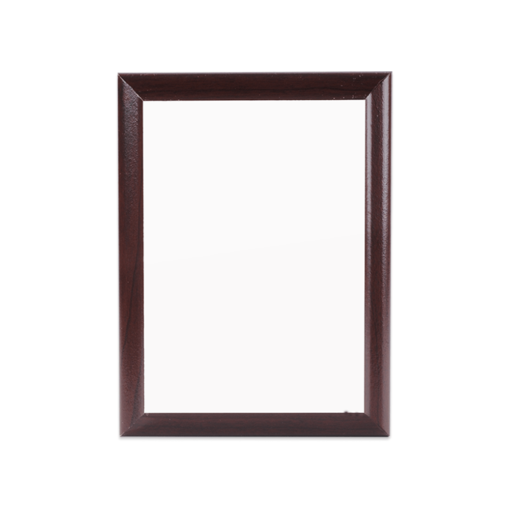 Unisub 7" x 5" Ogee Sublimation MDF Plaque - Cherry Edge - Gloss White/Black Back - HeatPressNation