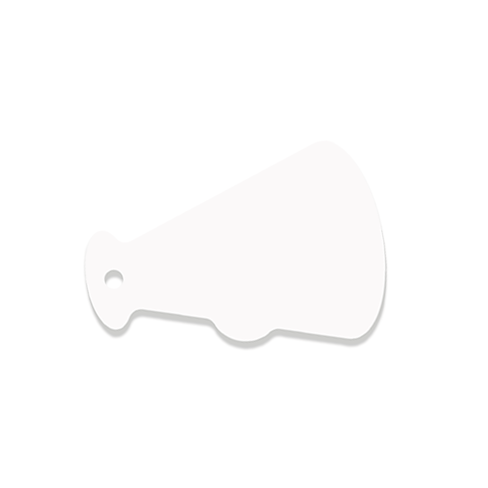 Unisub 4" x 2.67" Megaphone Sublimation FRP Bag Tag - 2 Sided Gloss White - HeatPressNation