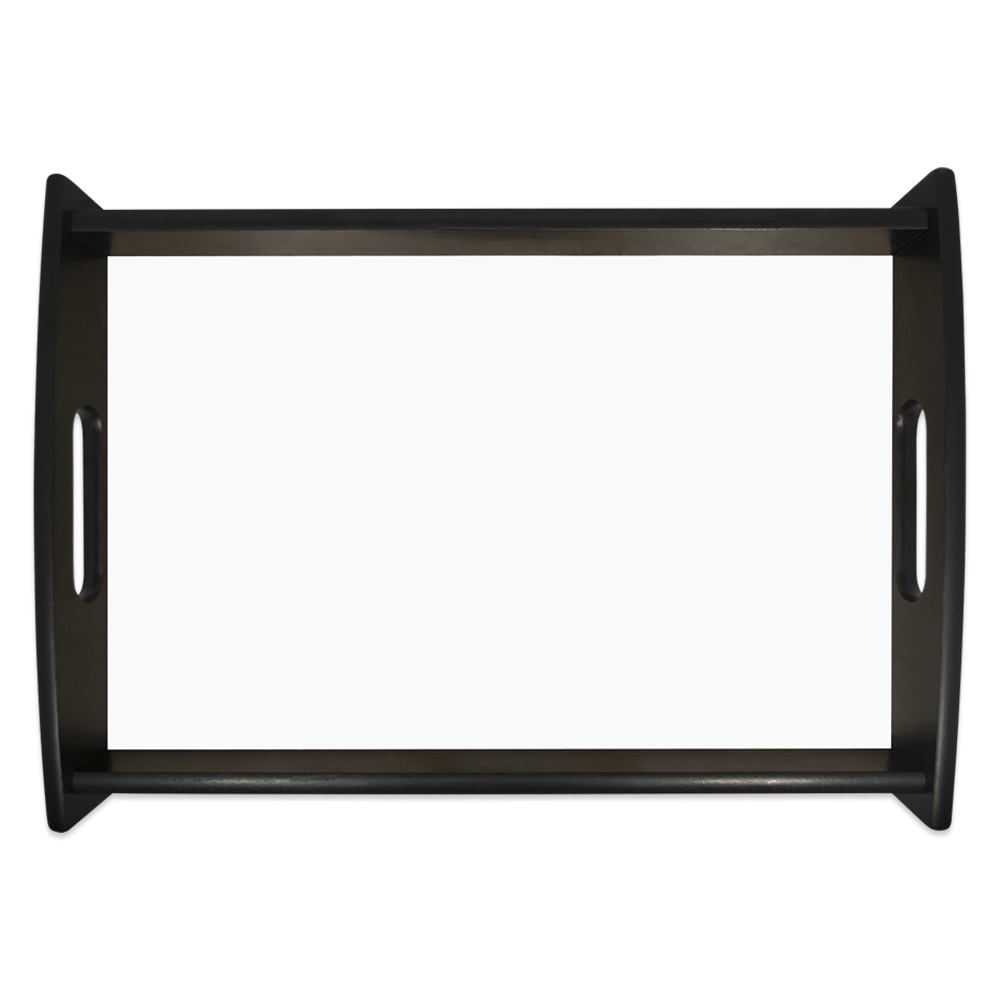 Unisub 17.125" x 11.375" Large Espresso Serving Tray - w/ Sublimatable Hardboard Insert - Gloss White/Raw Back - HeatPressNation