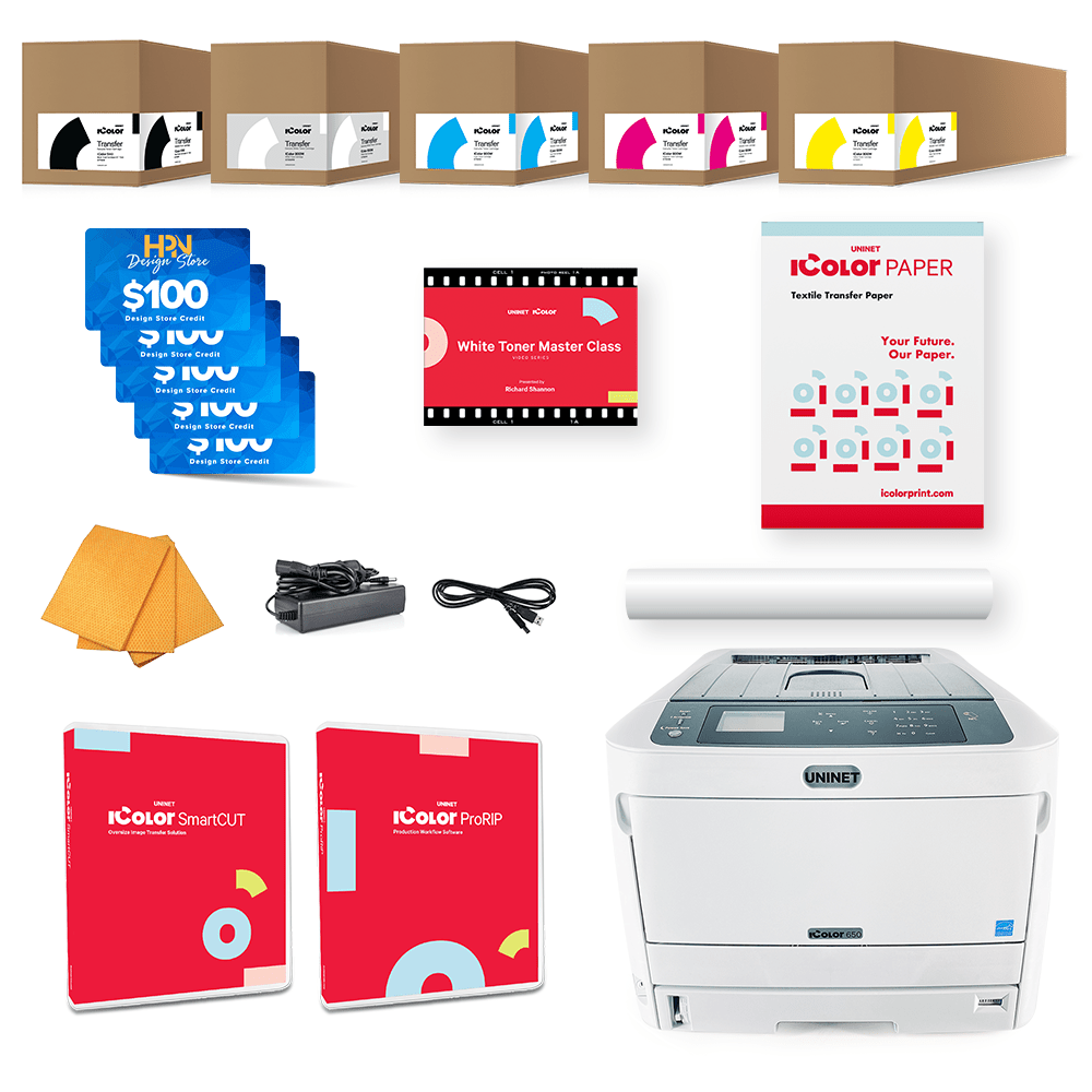 Uninet IColor 650 White Toner DTF Printer Starter Bundle - HeatPressNation