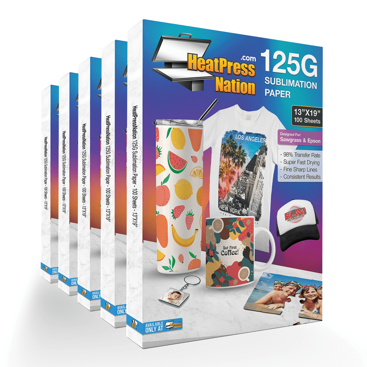 Heat Press Nation 125G Sublimation Paper - 500 Sheet Bulk Pack - HeatPressNation