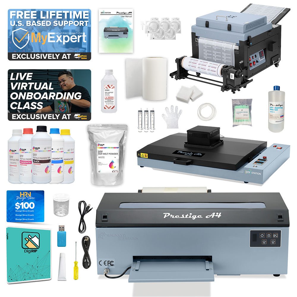 DTF Station 8" Prestige A4 Miro 13 Max Shaker and Oven Bundle - Classic Black and Grey - HeatPressNation