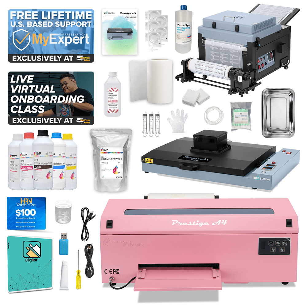 DTF Station 8" Prestige A4 Miro 13 Max Shaker and Oven Bundle - Pink - HeatPressNation