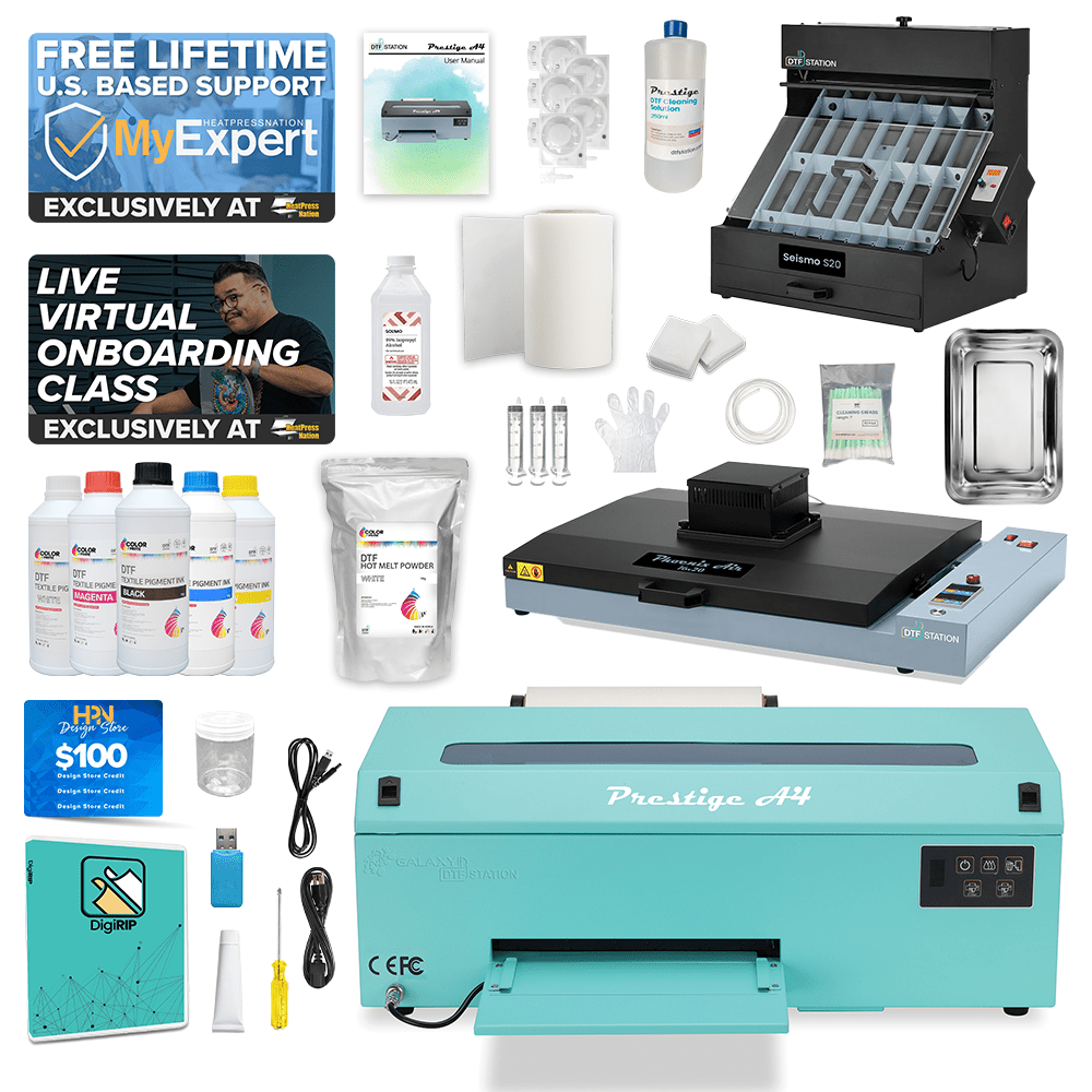 DTF Station 8" Prestige A4 Seismo S20 Shaker and Oven Bundle - Mint - HeatPressNation