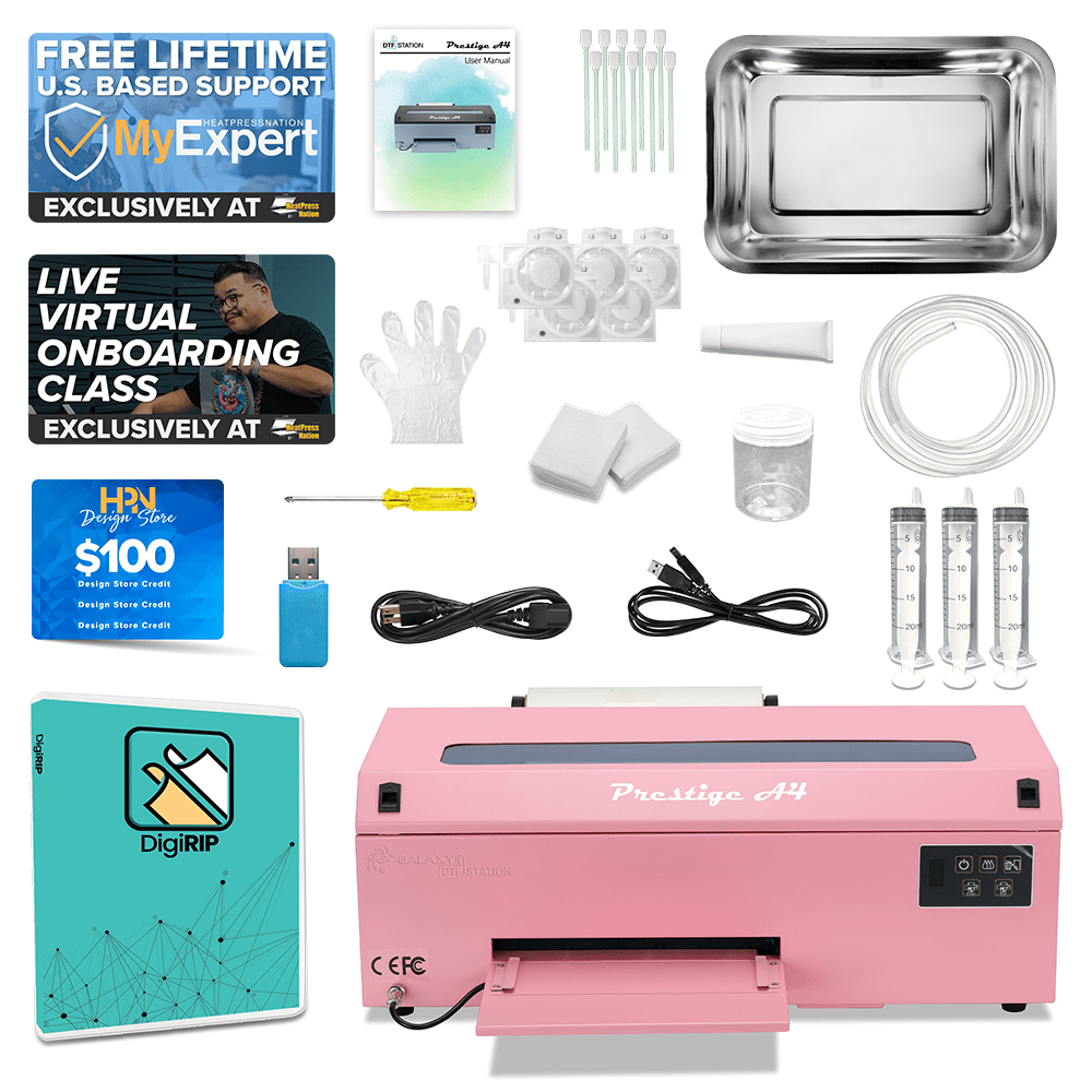 DTF Station 8" Prestige A4 DTF Printer - Pink - HeatPressNation