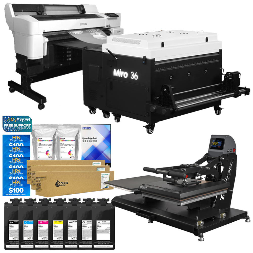 Epson SureColor G6070 35" DTF Printer Shaker, Ink, Double Station Bundle