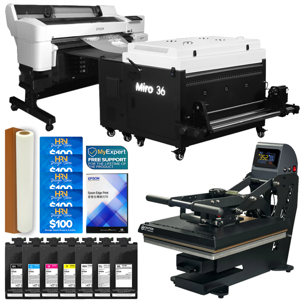 Epson SureColor G6070 35" DTF Printer Shaker, Ink, Press Bundle