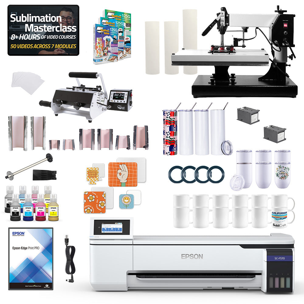 Epson SureColor F570 24" Pro Sublimatieprinter 8-in-1 Mokkenpers en 16" x 20" Swing Away Press Bundel