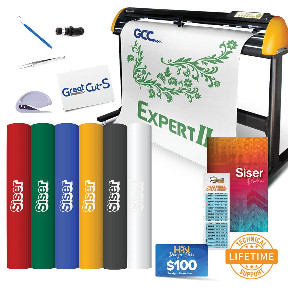 GCC Expert II 24 with Stand Vinyl Cutter Complete Bundle - HeatPressNation
