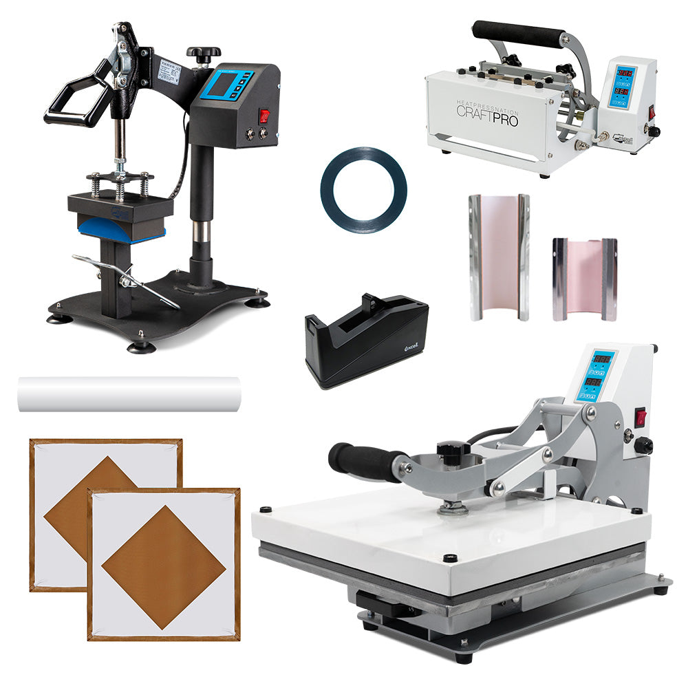 HPN Starter Business Package - CraftPro 15" x 15" Clamshell, CraftPro Mug Press, Black Series Cap Press