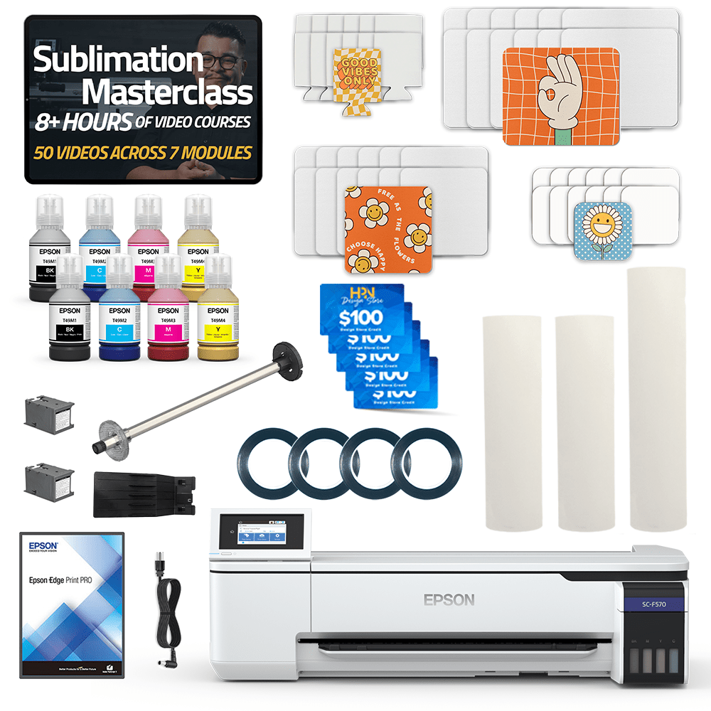 Epson SureColor F570 24" Pro Sublimation Printer Flat Blanks Bundle - HeatPressNation
