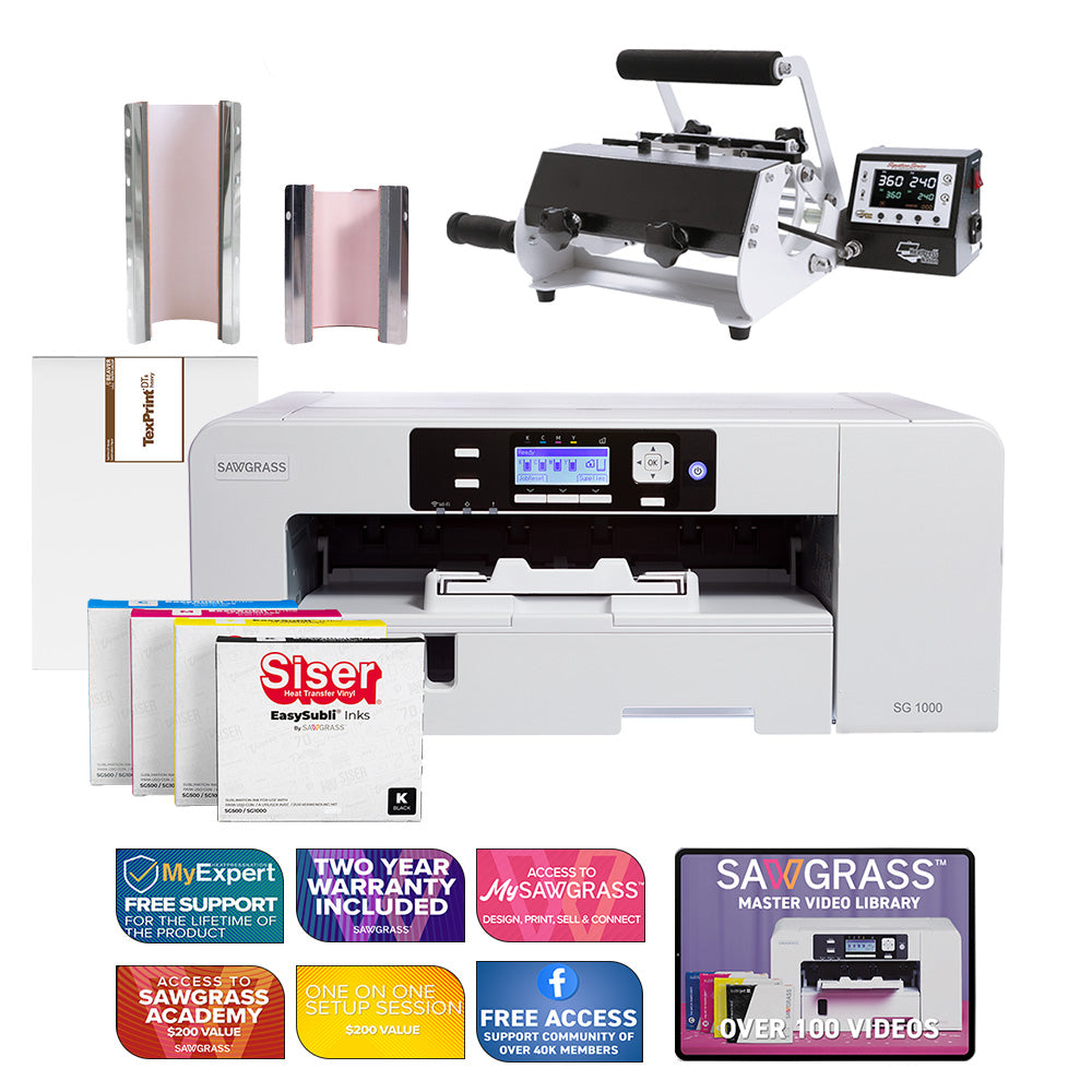 Sawgrass Virtuoso SG1000 Siser EasySubli Printer with Signature Series 2-in-1 Mug Press