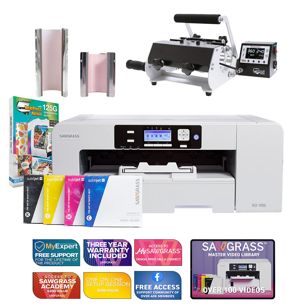 Sawgrass Virtuoso SG1000 Sublijet-Sublimationsdrucker mit Signature Series 2-in-1-Tassenpresse