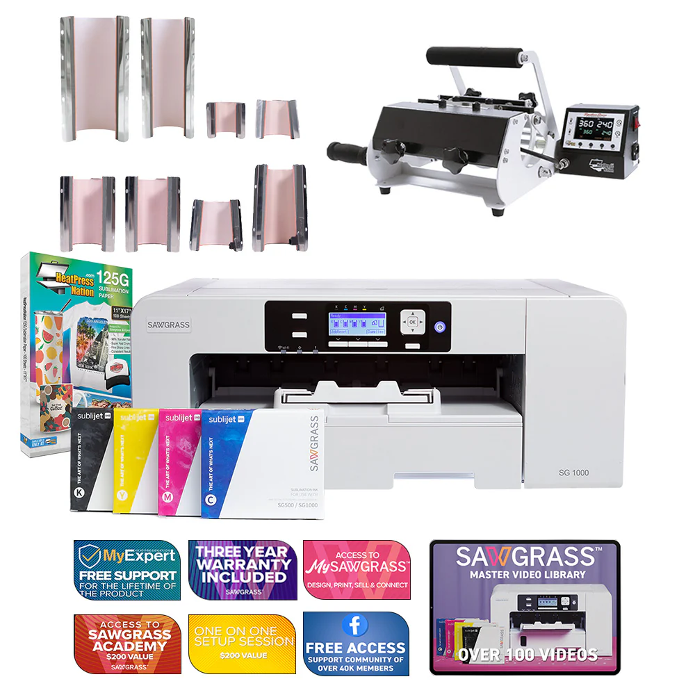Sawgrass Virtuoso SG1000 Sublijet Sublimation Printer with Signature Series 8-in-1 Mug Press