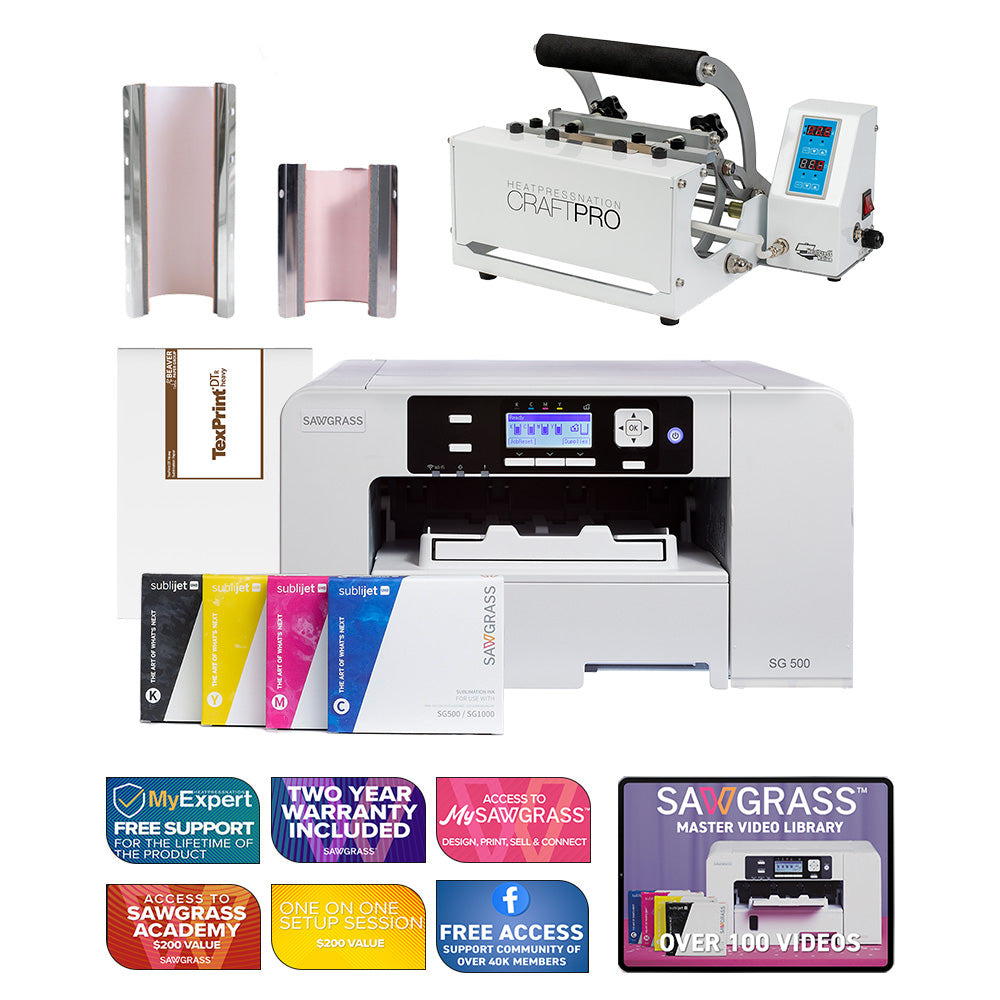 Sawgrass Virtuoso SG500 Sublijet Sublimation Printer with CraftPro Mug and Tumbler Press