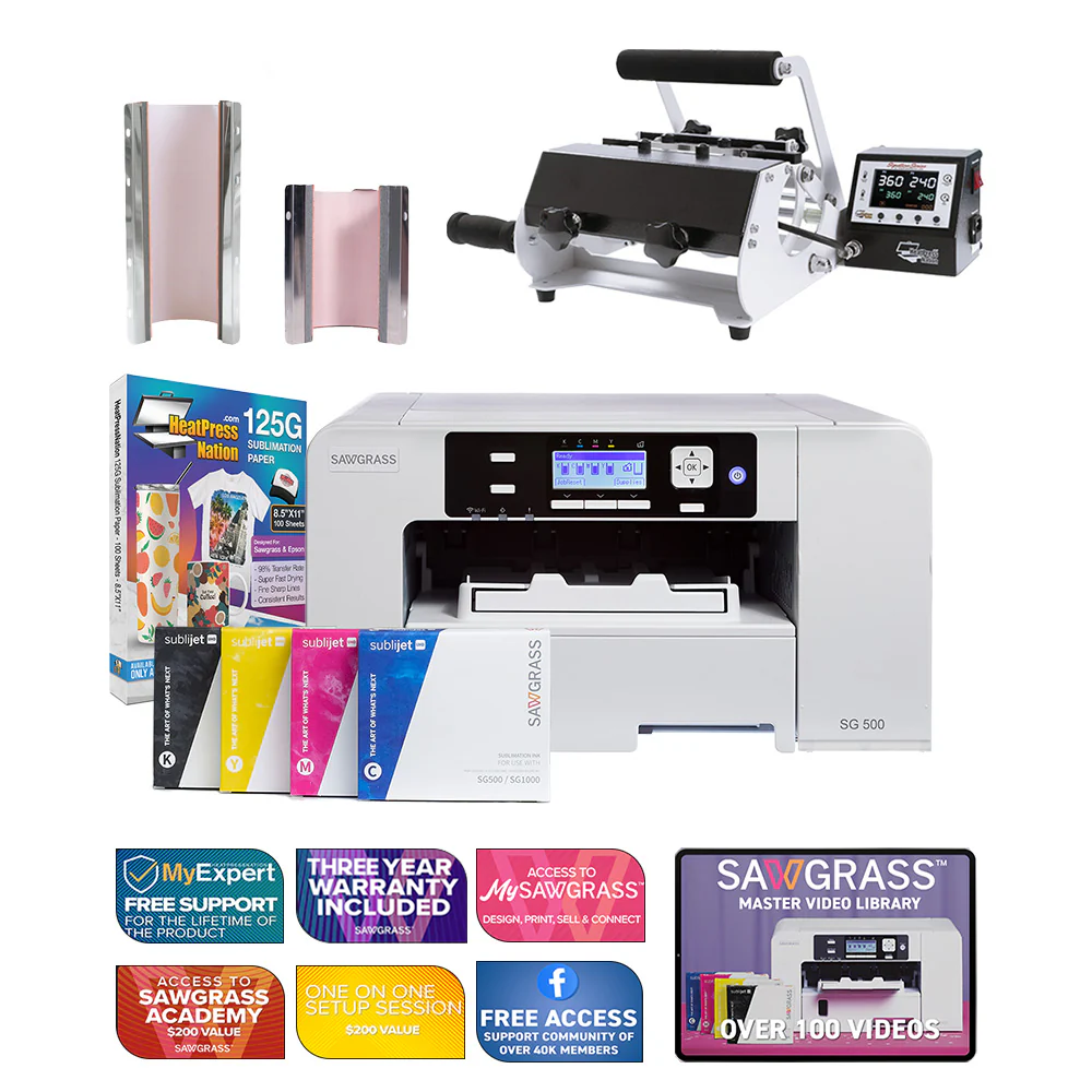 Sawgrass Virtuoso SG500 Sublijet-Sublimationsdrucker mit Signature Series 2-in-1-Tassenpresse