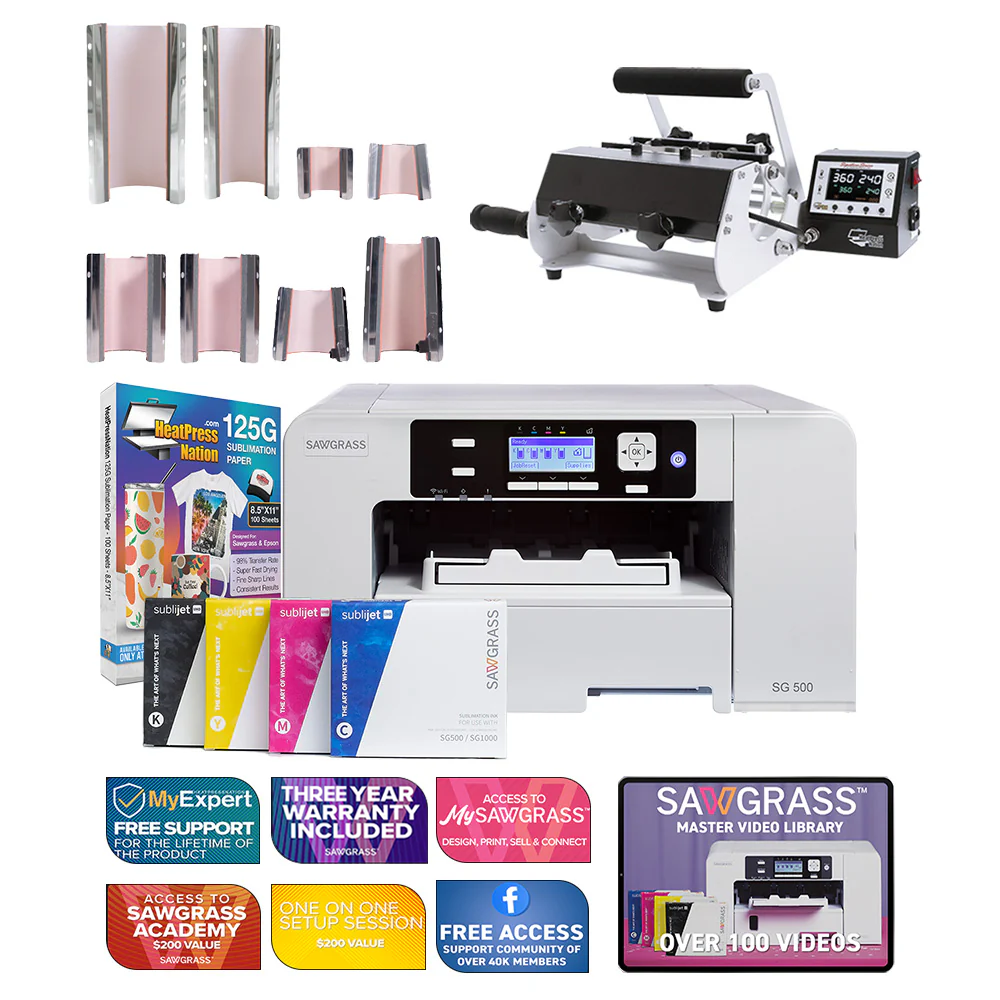 Sawgrass Virtuoso SG500 Sublijet Sublimation Printer with Signature Series 8-in-1 Mug Press