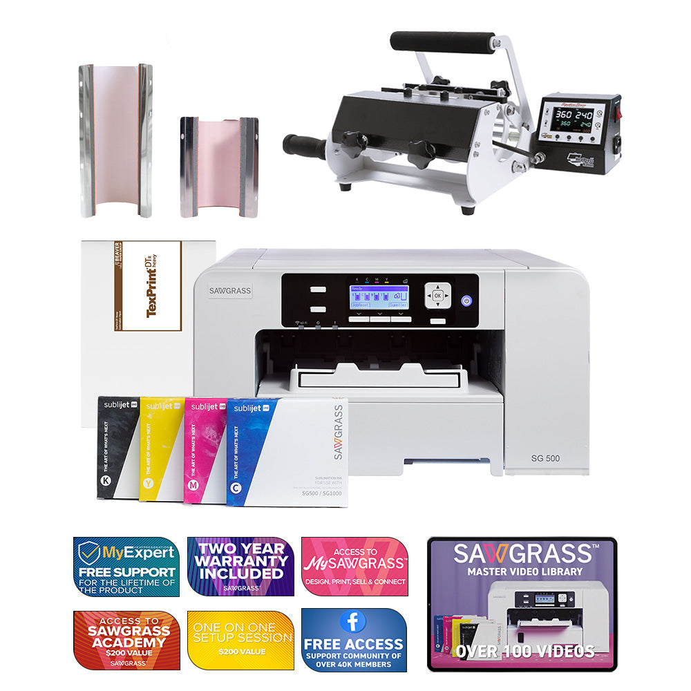 Sawgrass Virtuoso SG500 Sublijet Sublimation Printer with Signature Series 2-in-1 Mug Press