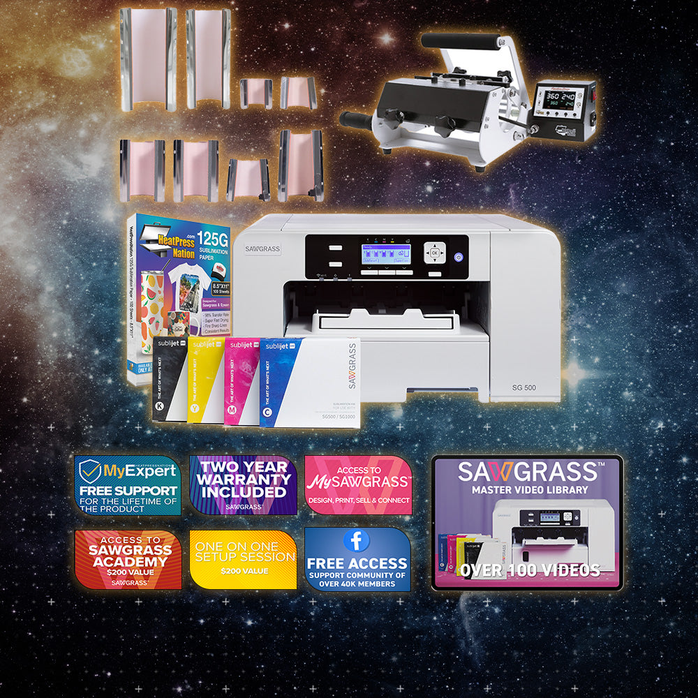 Sawgrass Virtuoso SG500 Sublijet Sublimation Printer with Signature Series 8-in-1 Mug Press