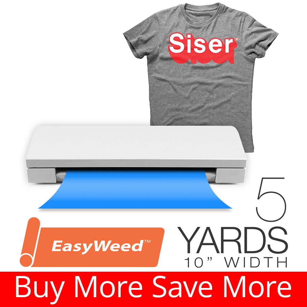 Siser EASYWEED Heat Transfer Vinyl 5 Yards - 10" Silhouette Craft Cutting Width - HeatPressNation