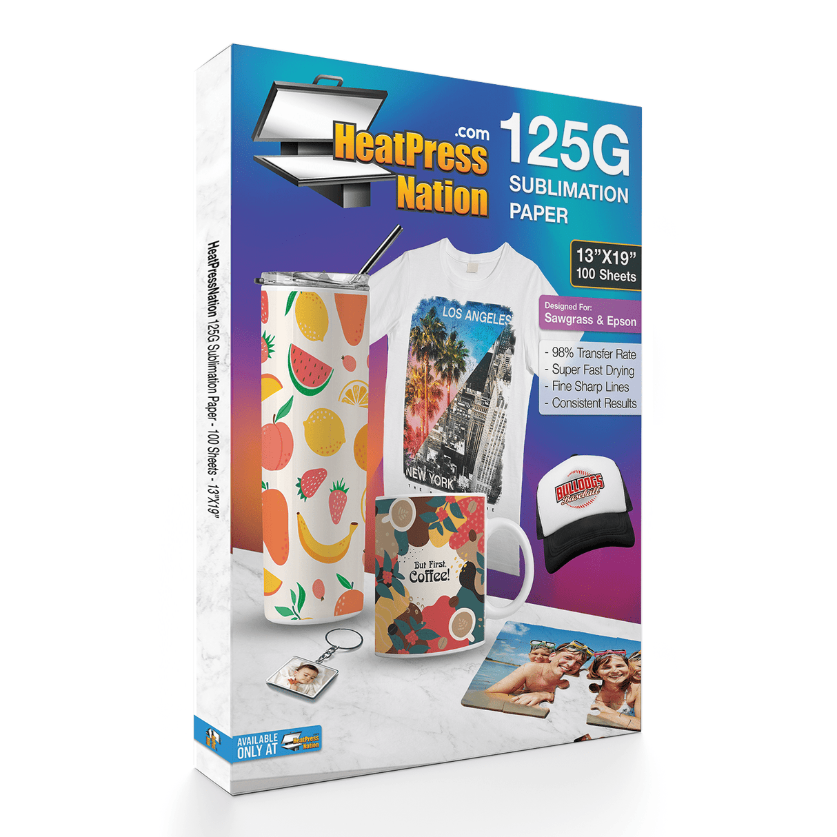 Heat Press Nation 125G Sublimation Paper - 100 Sheets - HeatPressNation