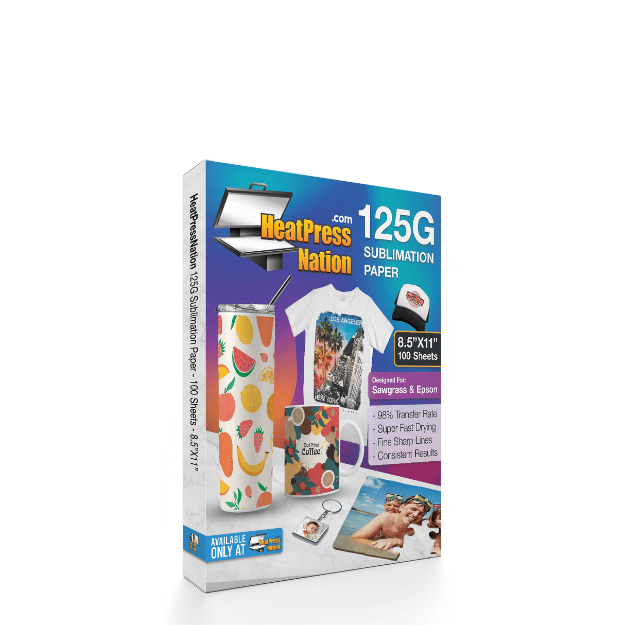 Heat Press Nation 125G Sublimation Paper - 100 Sheets - HeatPressNation