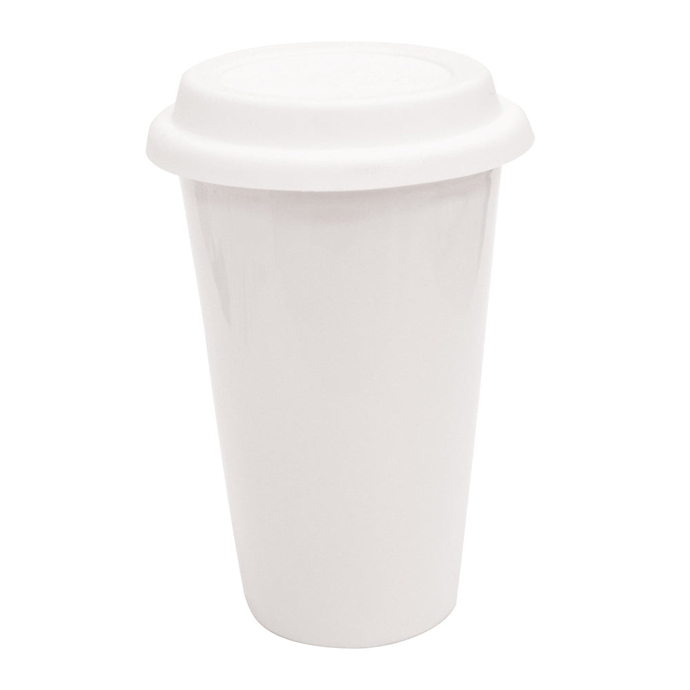 Stainless Steel Coffee Cup with Lid Dye Sublimation Blank - 10oz White